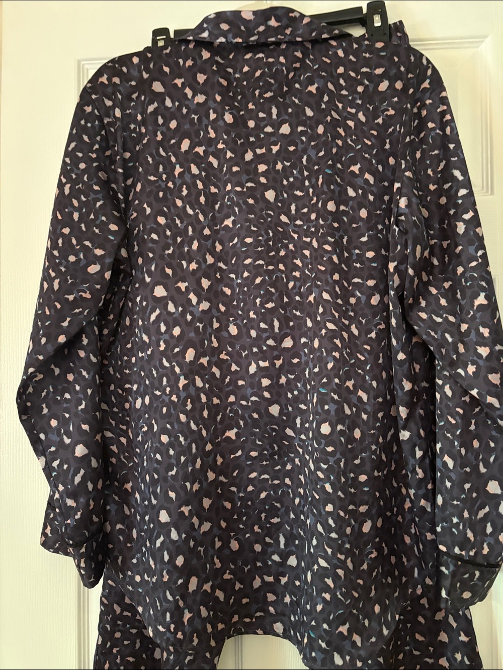 Victoria's Secret Black Printed Button-Front Pajama Set with Pink Accents - Picture 3 of 11